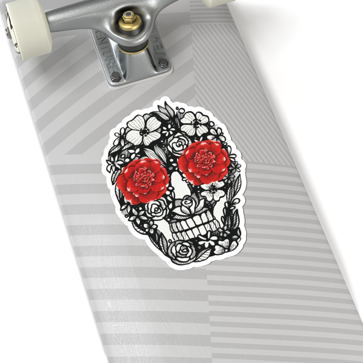 Floral Skull Kiss-Cut Stickers - Boho Aesthetic for Creative Souls