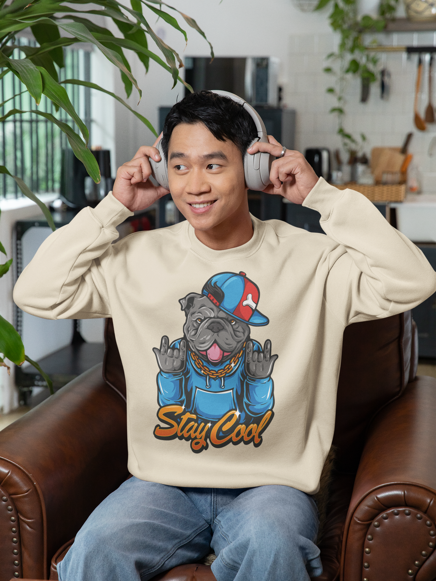 Cool Pug Graphic Crewneck Sweatshirt